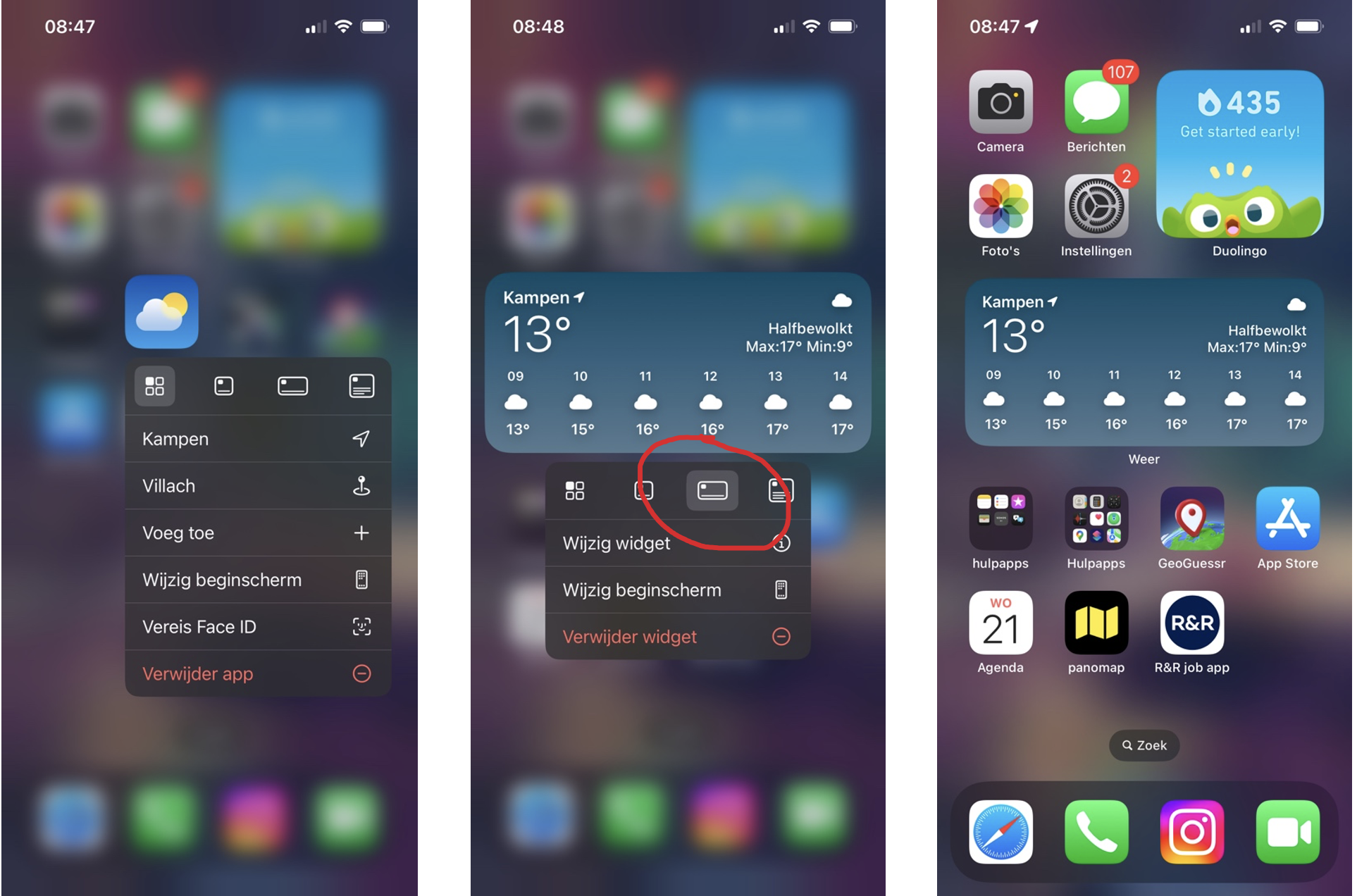 weerapp groot maken stappen