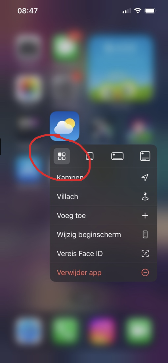 weerapp weer klein maken