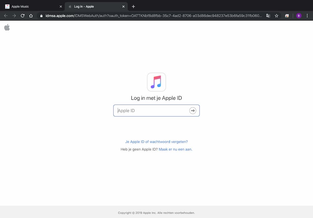 apple music sign-in