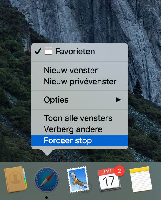 dock menu force quit