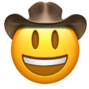 gezicht met cowboy hoed