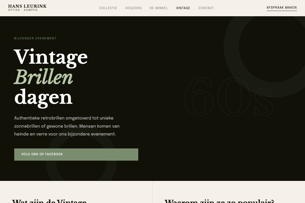 Website Hans Leurink Optiek