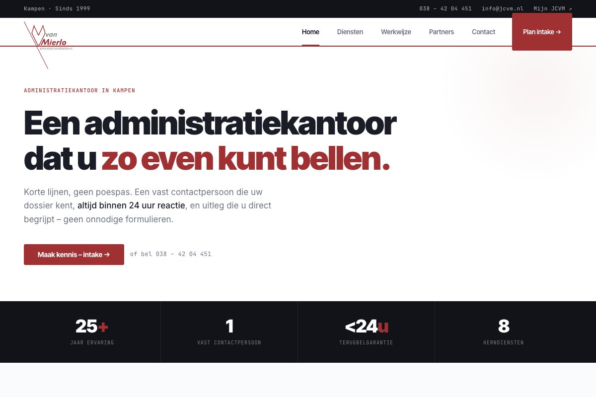 Website Administratiekantoor Van Mierlo