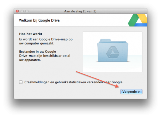 Google drive op je mac installeren stap1
